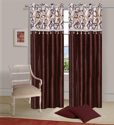 

Excel Bazaar 212 cm (7 ft) Polycotton Door Curtain (Pack Of 2)(Plain, Brown)