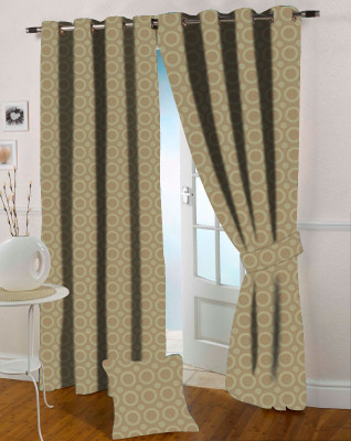 Presto 150 cm (5 ft) Polycotton Window Curtain Single Curtain(Floral, Yellow, Gold), Gold;yellow