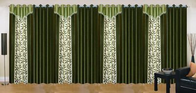 

Ville Style 275 cm (9 ft) Polyester Long Door Curtain (Pack Of 8)(Floral, Green)