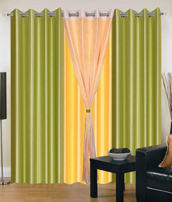 

JT International 213.36 cm (7 ft) Polyester Door Curtain (Pack Of 2)(Striped, Multicolor)