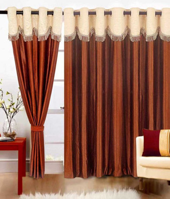 

Super India 152 cm (5 ft) Polyester Window Curtain (Pack Of 3)(Plain, Coffee)