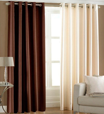

Excel Bazaar 214 cm (7 ft) Polyester Door Curtain (Pack Of 2)(Plain, Brown, Cream)