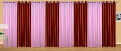 

Ville Style 275 cm (9 ft) Polyester Long Door Curtain (Pack Of 8)(Solid, Pink, Maroon), Maroon;pink
