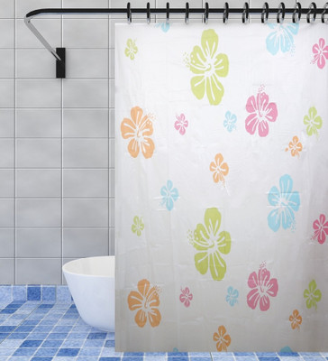 

Home Candy 180 cm (6 ft) PVC Shower Curtain Single Curtain(Floral, Multicolor)