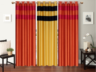 

Furnishing Zone 213 cm (7 ft) Polyester Door Curtain (Pack Of 3)(Plain, Multicolor)