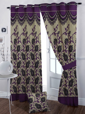 

Zesture 213 cm (7 ft) Jacquard Door Curtain (Pack Of 2)(Floral, Multicolor)