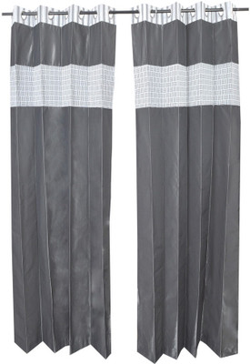 

MABA 215 cm (7 ft) Polyester Door Curtain (Pack Of 2)(Plain, Dark Grey)