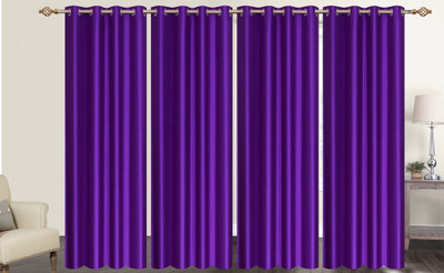 

Furnishing Zone 213 cm (7 ft) Polyester Door Curtain (Pack Of 4)(Plain, Purple)