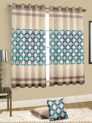 

Cortina 150 cm (5 ft) Jacquard Window Curtain Single Curtain(Abstract, Multicolor)