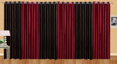 

Stella Creations 275 cm (9 ft) Polyester Long Door Curtain (Pack Of 6)(Solid, Brown, Maroon)