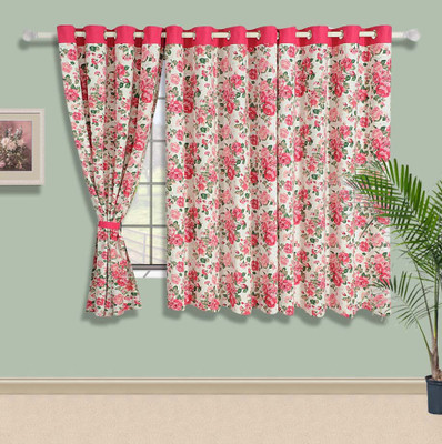 

Swayam 152 cm (5 ft) Cotton Window Curtain Single Curtain(Floral, Beige, Pink, Green), Beige;green;pink