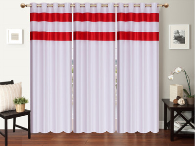 

Furnishing Zone 152 cm (5 ft) Polyester Window Curtain (Pack Of 3)(Plain, White)