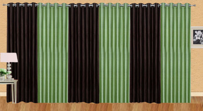 

Ville Style 214 cm (7 ft) Polyester Door Curtain (Pack Of 6)(Solid, Brown, Light Green)