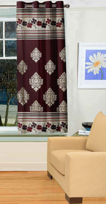 

Treendy Home 152.3 cm (5 ft) Polyester Window Curtain Single Curtain(Motif, Red)
