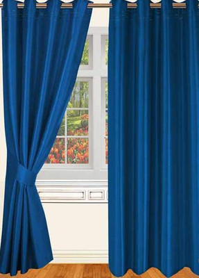 45% OFF on Optimistic Home Furnishing Polyester Door Curtain 213 cm (6 ft) Pack of 2(Plain Blue)