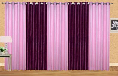 

Stella Creations 214 cm (7 ft) Polyester Door Curtain (Pack Of 5)(Solid, Pink, Purple)