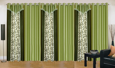 

Stella Creations 214 cm (7 ft) Polyester Door Curtain (Pack Of 6)(Printed, Green, Light Green)