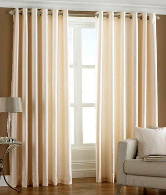 

Jojo Designs 215 cm (7 ft) Polyester Door Curtain (Pack Of 2)(Plain, Gold)
