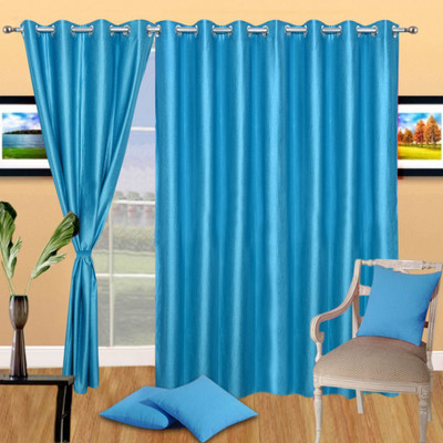 

Excel Bazaar 275 cm (9 ft) Polyester Long Door Curtain (Pack Of 3)(Solid, Aqua)