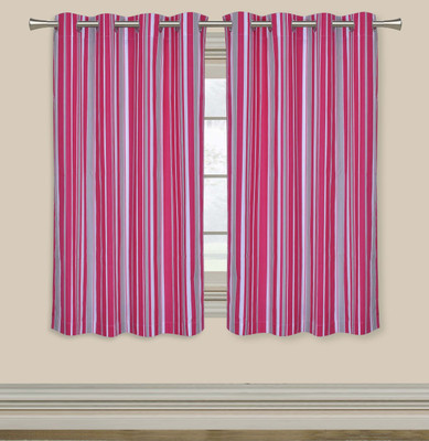 

Elan 150 cm (5 ft) Cotton Window Curtain Single Curtain(Striped, Multicolor)