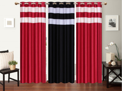 

Furnishing Zone 152 cm (5 ft) Polyester Window Curtain (Pack Of 3)(Plain, Multicolor)