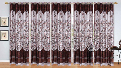 

Ville Style 214 cm (7 ft) Polyester Door Curtain (Pack Of 5)(Floral, Brown)