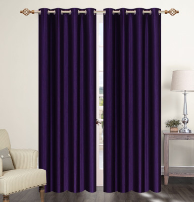 

Furnishing Zone 213 cm (7 ft) Polyester Door Curtain (Pack Of 2)(Plain, Blue)