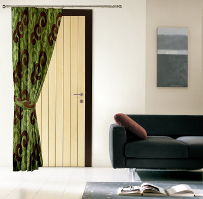

Threadmix 212 cm (7 ft) Polyester Door Curtain Single Curtain(Abstract, Green)