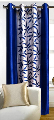 

Decor World 152 cm (5 ft) Polyester Window Curtain Single Curtain(Floral, Blue)
