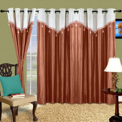 

Zesture 211 cm (7 ft) Polyester Window & Door Curtain (Pack Of 2)(Solid, Brown)