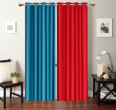 

Furnishing Zone 274 cm (9 ft) Polyester Long Door Curtain (Pack Of 2)(Plain, Light Blue, Peach)