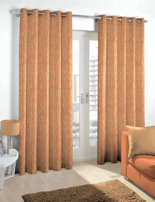 

Skipper 275 cm (9 ft) Blends Long Door Curtain Single Curtain(Motif, Rust)