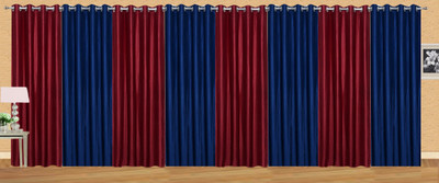 

Stella Creations 214 cm (7 ft) Polyester Door Curtain (Pack Of 8)(Solid, Maroon, Blue), Blue;maroon