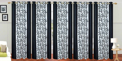 

Ville Style 275 cm (9 ft) Polyester Long Door Curtain (Pack Of 5)(Floral, Black)