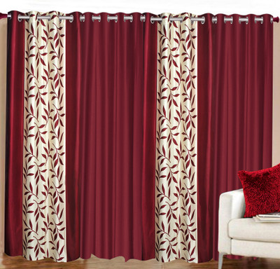 

Shubh 152 cm (5 ft) Polyester Window Curtain (Pack Of 4)(Floral, Multicolor)