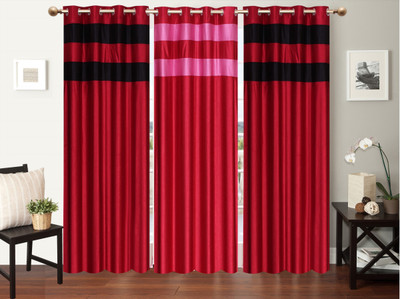 

Furnishing Zone 213 cm (7 ft) Polyester Door Curtain (Pack Of 3)(Plain, Multicolor)