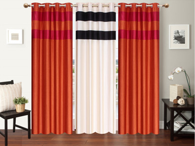 

Furnishing Zone 152 cm (5 ft) Polyester Window Curtain (Pack Of 3)(Plain, Multicolor)