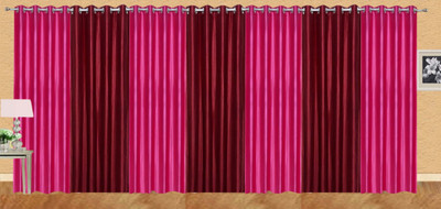

Ville Style 214 cm (7 ft) Polyester Door Curtain (Pack Of 7)(Solid, Pink, Maroon), Maroon;pink