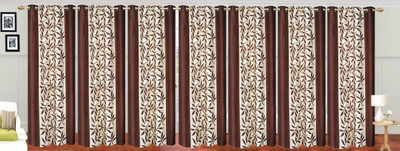 

Ville Style 275 cm (9 ft) Polyester Long Door Curtain (Pack Of 7)(Floral, Brown)