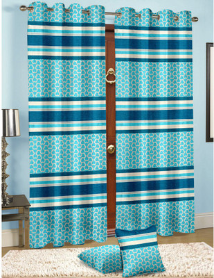 

Cortina 210 cm (7 ft) Jacquard Door Curtain Single Curtain(Striped, Multicolor)