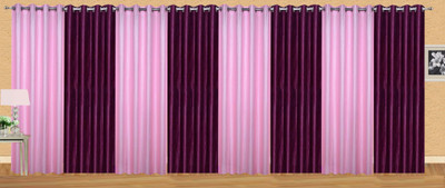 

Ville Style 275 cm (9 ft) Polyester Long Door Curtain (Pack Of 8)(Solid, Pink, Purple)