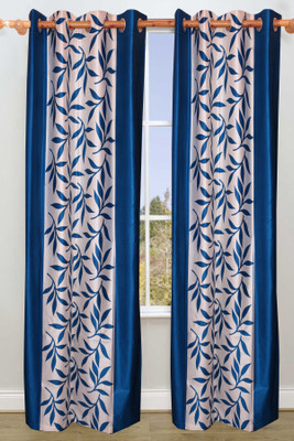 

Vrinda 274 cm (9 ft) Polyester Long Door Curtain (Pack Of 2)(Floral, Aqua)