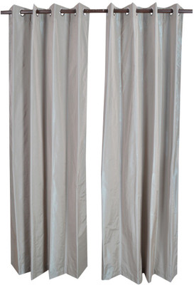 

MABA 215 cm (7 ft) Polyester Door Curtain (Pack Of 2)(Plain, Gray)