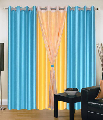 

JT International 213.36 cm (7 ft) Polyester Door Curtain (Pack Of 2)(Floral, Multicolor)