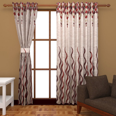 

Super India 274 cm (9 ft) Jacquard Long Door Curtain (Pack Of 2)(Abstract, Mahroon)