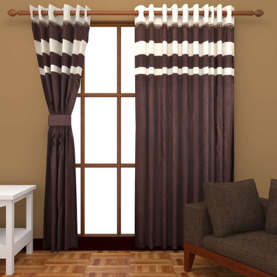 

Super India 152 cm (13 ft) Polyester Window Curtain (Pack Of 2)(Plain, Brown)
