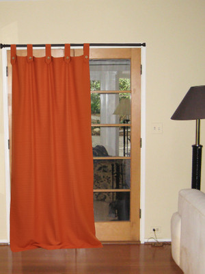 

Elan 210 cm (7 ft) Cotton Window & Door Curtain Single Curtain(Self Design, Orange)