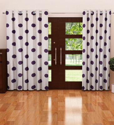 

Home Candy 212 cm (7 ft) Polyester Door Curtain (Pack Of 2)(Solid, Purple)