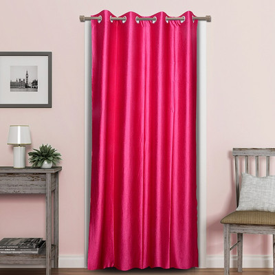 

Zesture 211 cm (7 ft) Polyester Window & Door Curtain (Pack Of 2)(Solid, Pink)