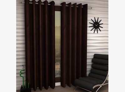 

Home Fantasy 213 cm (7 ft) Polyester Door Curtain (Pack Of 2)(Plain, Brown)